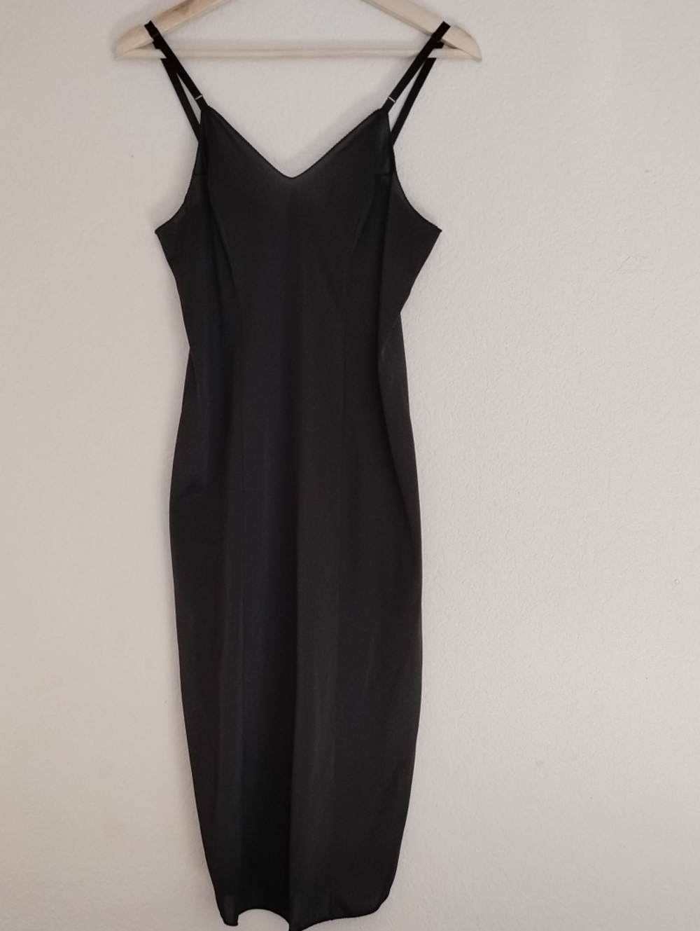 Vintage Vanity Fair SHEER Black Slip Dress with Adjustable Spaghetti Straps